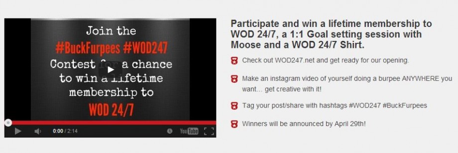 Info on the #BuckFurpees #WOD247 challenge