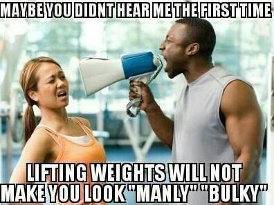 women bulky from weights