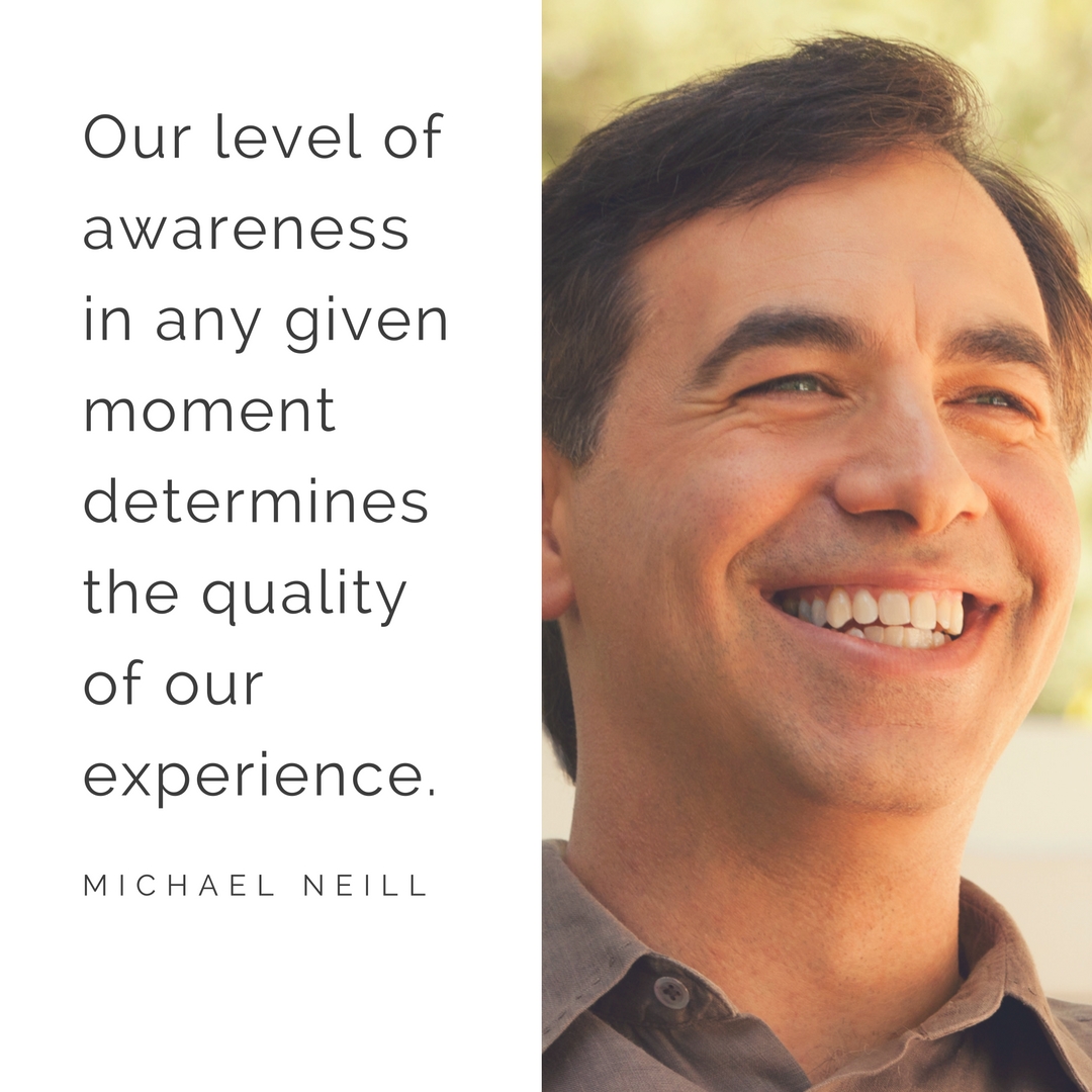 Our level of awareness in any given moment determines the quality of our experience. – Michael Neill
