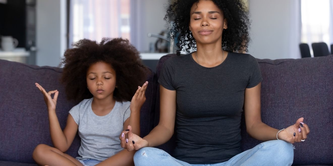 mom and daughter mindfulness moment